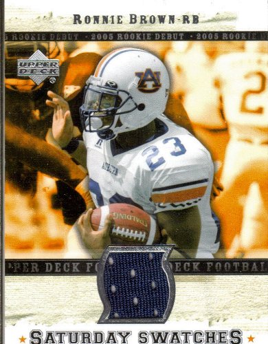 2005 Upper Deck Rookie Debut Saturday Swatches SA-RB Ronnie Brown Miami Dolphins (Piece of Authentic Game Used Jersey - Football Cards)