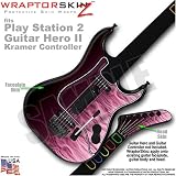 PS2 Guitar Hero II ( 2 ) Kramer Guitar Fire Pink Flames WraptorSkinz TM Faceplate Skin by TuneTattooz TM