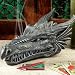 Stryker the Smoking Dragon Sculptural Incense Box in Dark Grey Stone