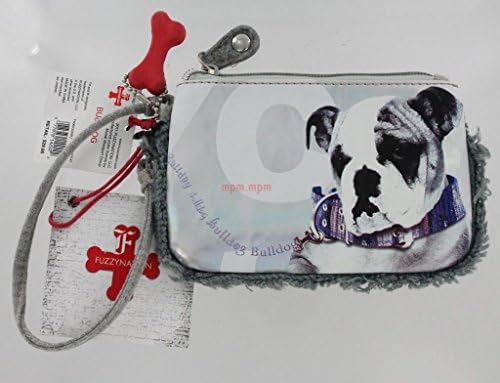 Fuzzy Nation Bulldog Wristlet, Handbag, Travel, Tote, Cosmetic Bag, Makeup, Cell Phone