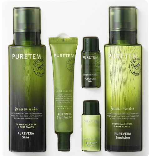 Puretem Purevera Facial Skin Care 2 Items Set (100% Organic Aloe Vera)