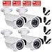 VideoSecu 4 Pack Day Night Vision Infrared 700TVL Sony Effio Color CCD Zoom Security Cameras Outdoor Weatherproof High Resolution 42 IR LEDs 4-9mm Vari-focal Lens for CCTV DVR Home Surveillance System with Free Power Supplies and Security Warning Decals WG5