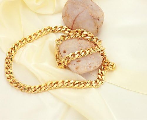 Superior Trade Fashion Jewelry Fashion Men's Twisted Chain Necklace 18k Gold Plated Hemp Flowers Link 19.49 Inch Length 9mm Width New Design Gp Gift