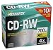 Memorex 700MB/80-Minute 4x CD-RW Media (10-Pack with Slim Jewel Cases)