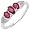 0.85 Carat Genuine Ruby and 0.05 ct. t.w. Genuine Diamond Accents Sterling Silver Ring