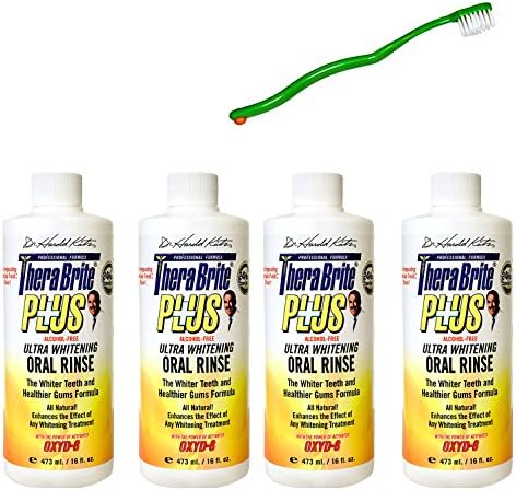 Teeth Whitening Mouthwash 4 Pack Plus Soft Toothbrush