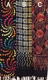 10" X 66" Batiked Rayon Scarves - 3 Abstract Designs