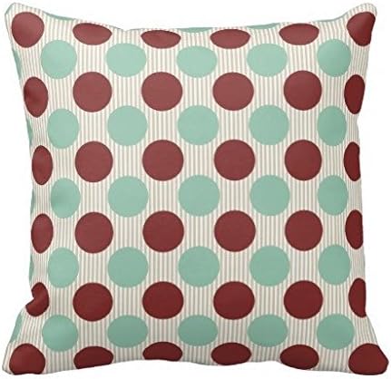 Burgundy Teal Dots Throw Pillow Case New Style