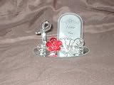 Mirror and Art Glass Decoration with Goldtone Accents and Valentine Message
