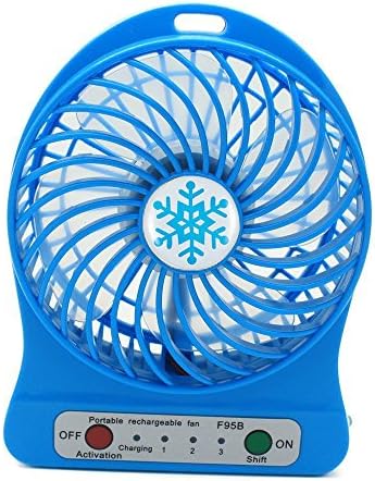 Portable Mini Battery Operated Fan Small Quiet Desk Fan Electric Hand Fan Rechargeable 3 Speed Personal Table Fan for Home Office with USB Charge Cable&amp;Battery