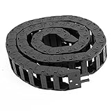 uxcell 15mm x 30mm　ブラック　プラスチック製　柔軟なセミクローズド　キャリアケーブル　ドラッグチェーン　1.1M長