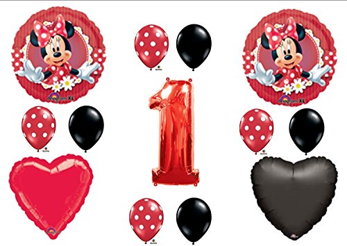 1 X MAD ABOUT MINNIE MOUSE 1st First BIRTHDAY PARTY Balloons Decorations Supplies
