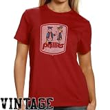 Majestic Select Philadelphia Phillies Ladies Red Official Logo Single Premium T-shirt