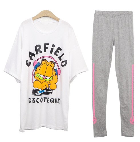 (イイネショップ) eeNeshop プリント Tシャツ レギンス セットアップ