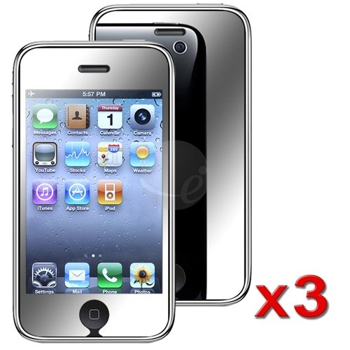 3pcs Mirror Screen Protector Cover for iPhone 3GS 3G S