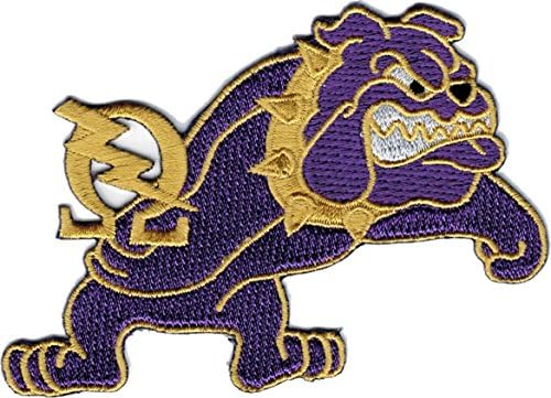 Omega Psi Phi Que Bolt Bulldog Iron-On Patch [3 7/8"L x 2 7/8"T - Purple]