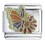 Butterfly On Flower Animal Italian Charms Bracelet Link