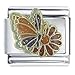 Butterfly On Flower Animal Italian Charms Bracelet Link