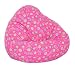 Elite's FUN PATTERNS Poly Cotton Twill PINK FLOWER BEAN BAG Kids Large Size 32