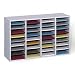 Safco 9424GR Wood Literature Organizer, 36 Adjustable Compartments, Gray