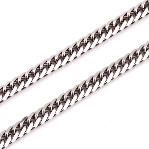3.6mm Width Titanium Steel Men's / Women's Beveled Curb Chain Fashion Necklace-24 Inch