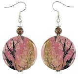 EXP Handmade Rhodonite Medallion & Silver Earrings