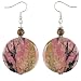 Handmade Rhodonite Medallion & Silver Earrings