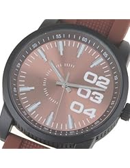 Orient Idea Ori-0303E Stylish Unisex Rubber Strap Round Case Quartz Watch for Male - Brown