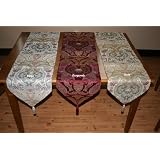 Chenille Swivel Design Table Runner Gold 13 X 70 by Violet Linen