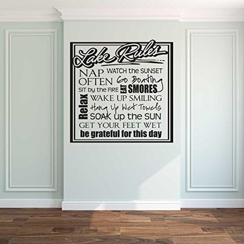 Lake Rules Word Art Wall Decal Sticker Quote - WB072