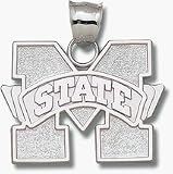 Mississippi State Bulldogs Giant 1 1/2 W x 1 1/4 H M State Pendant - Sterling Silver Jewelry