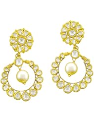 22kt Yellow Gold Diamond Pave Dangle Gemstone Earrings Victorian Style Jewelry