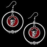 New Mexico State Aggies Ladies Double Hoop Crystal Dangle Earrings