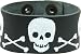 Perri's Leather Bracelet with Screened Skulls
