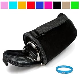 Black Suede Camcorder Case for JVC HDD Camcorder JVC GZ-MG750 JVC GZ-MS230 JVC GZ-HD620 JVC GZ-MS230 JVC GZ-HM550 JVC GZ-HD500 + SumacLife Wisdom Courage Wristband