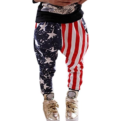 PanDaDa Baby Boys Harem Pants Stars Striped Fashion Flags Trousers Bottoms