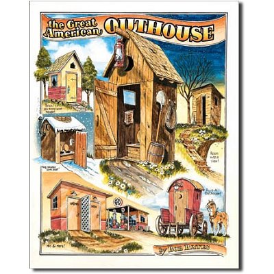Bathroom Decoration Pieces on Bob Bates Tin Metal Sign   The Great American Outhouse
