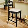 24" Seat Height Hills Of Provence Antique Black over Terra Cotta Bar Stool