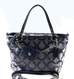 NEW AUTHENTIC COACH OP ART CHARM CONVERTIBLE SHOULDER TOTE HANDBAG (Light Plum/Silver)