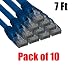 iMBAPrice - (Pack of 10) Premium Pure Copper UL Listed Cat5E Ethernet Cable (7 Feet, Blue)