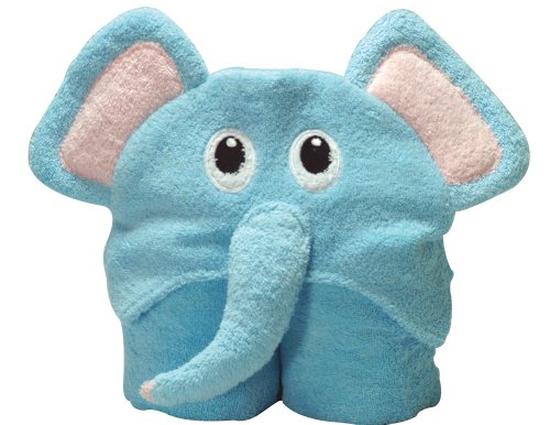 Pickles Nummy Animals 100-Percent Cotton Hooded Towel, Elephant, 27X54