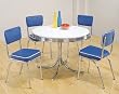 5 Piece Chrome Table Set By Coaster Furniture