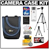 Sony CyberShot Digital Camera Accessory Kit with OSN Compact Digital Camera Case (Black/Blue Trim) + 8GB SD Card & Tripod for DSC- WX1, S750, S780, S950, S980, W180, W190, TX5, TX7, W310, W330, W350, W370, H55, HX5V and HX1