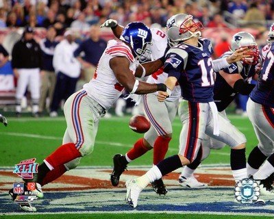 Justin Tuck SuperBowl XLII 2007 Action #11 Art Poster PRINT Unknown 10x8