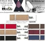 Nice Tan Holdup Suspenders in X-back Style with Silver Clips