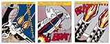 Kunstdruck / Poster: Roy Lichtenstein, As I opened Fire (Triptychon), 64 x 53
