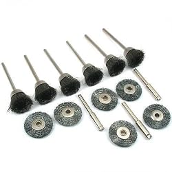 12 Steel Wire Cup Wheel Brush Set for Copper fit Dremel
