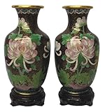 IMAGE OF Vintage Chinese Cloisonne Flower Vases - Set of 2, 7