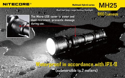 Nitecore MH25 Micro USB Rechargable Flashlight (860 Lumens)