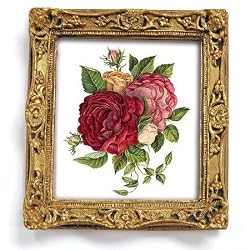 Roses IV - Gold Frame Magnet with pop-out easel (2-3/4" x 2-1/2")